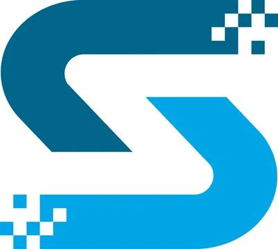 Vector modern letter s with digital logo template Illustrazione stock