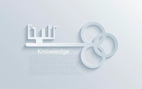 Vector modern light key to knowledge background. Illustrazione stock