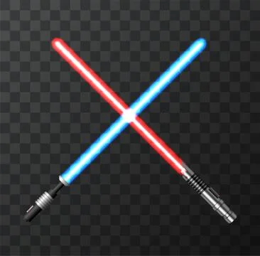 Vector modern light swords on dark background. Stock Illustration