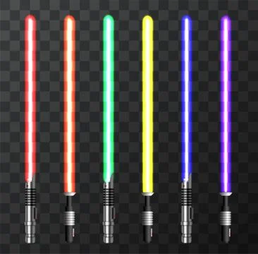 Vector modern light swords on dark background Stock Illustration