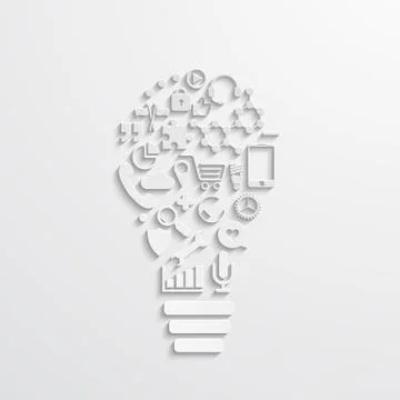 Vector modern lightbulb of the icons. Stock Illustration