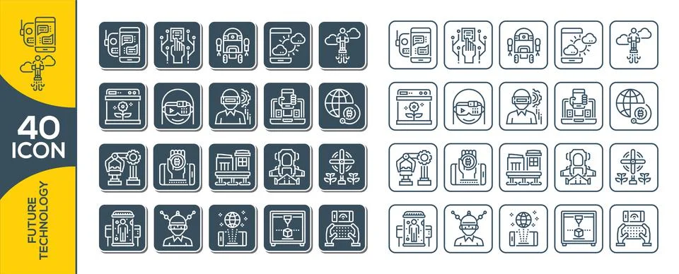 Vector modern line flat design Future technology concept. Future technology i Stock Illustration