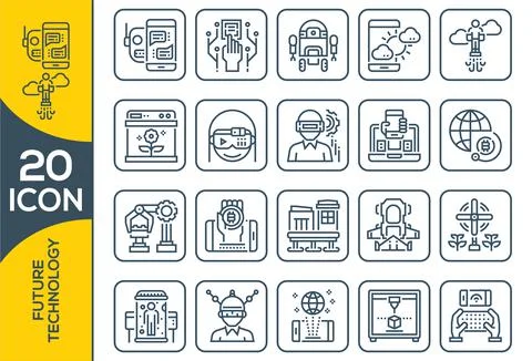 Vector modern line flat design Future technology concept. Future technology i Stock Illustration