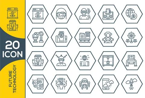 Vector modern line flat design Future technology concept. Future technology i Stock Illustration