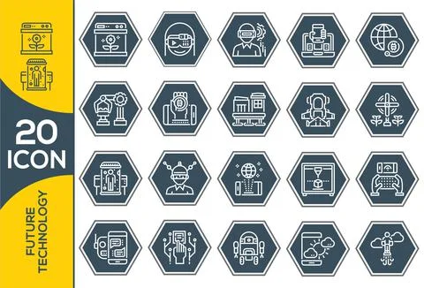 Vector modern line flat design Future technology concept. Future technology i Stock Illustration