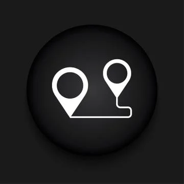 Vector modern map pointer black circle icon Stock Illustration
