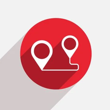 Vector modern map pointer red circle icon 스톡 일러스트