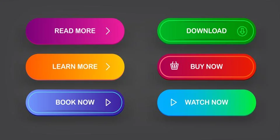 Vector Modern material style buttons set isolated on grey background. Read more Illustrazione stock