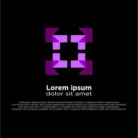 Vector, modern minimalist logo design elements. isolated on a black backgroun Illustrazione stock