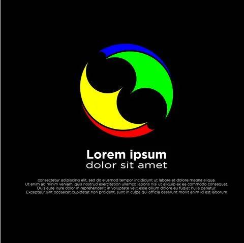 Vector, modern minimalist logo design elements. isolated on a black backgroun Stock Illustration