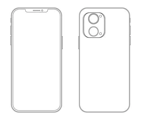 Vector modern mobile phone line art Stock-Illustration
