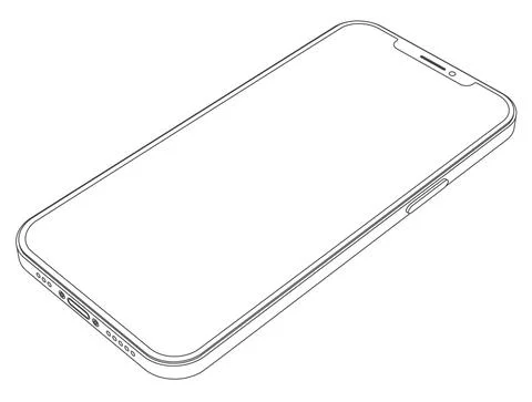 Vector modern mobile phone line art 스톡 일러스트