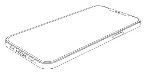 Vector modern mobile phone line art 스톡 일러스트