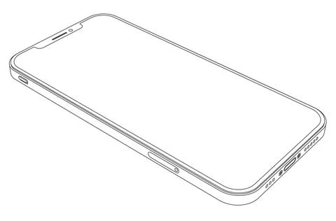 Vector modern mobile phone line art Stock Illustration