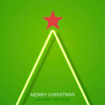 Vector modern neon Christmas tree background. Stock-Illustration