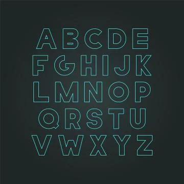 Vector modern neon font - creative design, trendy english alphabet 库存插图