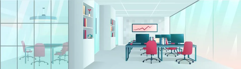 Vector of a modern office interior Stock Illustration
