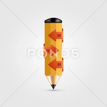 Vector modern pencil infographics. Stock Illustration