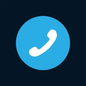 Vector modern phone icon in blue circle Illustrazione stock