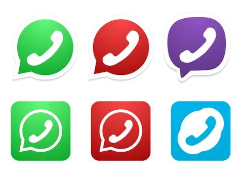 Vector modern phone icon set Stock Illustration