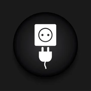 Vector modern plug black circle icon イラスト素材