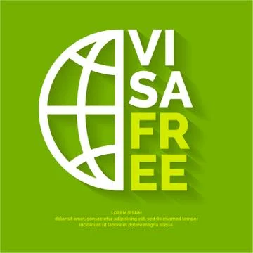 Vector modern poster free visa with globe Stock Illustration