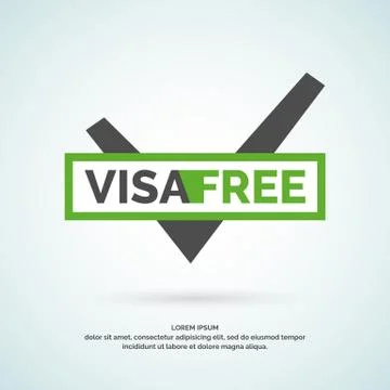 Vector modern poster free visa. Stock Illustration