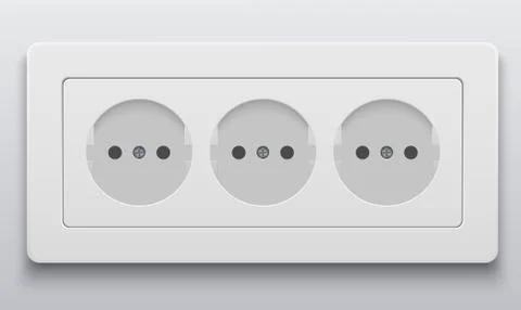 Vector modern power socket icon on light background Stock Illustration