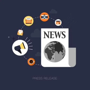 Vector modern press release concept illustration Stock Illustration