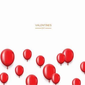 Vector modern red balloons background for happy birthday or valentine day. Stock Illustration