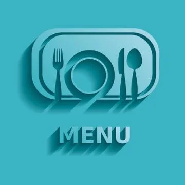 Vector modern restaurant menu design in turquoise color 스톡 일러스트