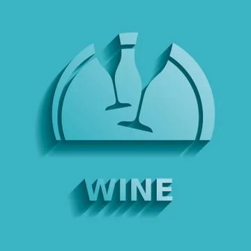 Vector modern restaurant wine menu design turquoise color Stock-Illustration