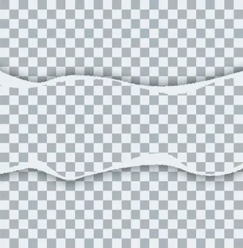 Vector modern ripped torn paper on transparent background Illustrazione stock