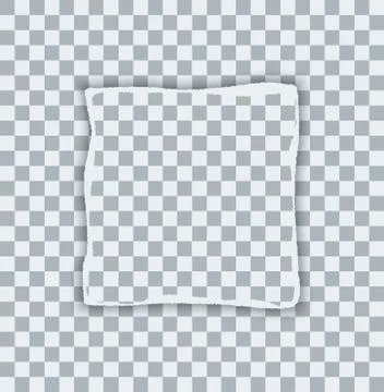Vector modern ripped torn paper on transparent background Stock Illustration