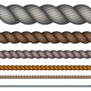 Vector modern rope set on white background. Illustrazione stock