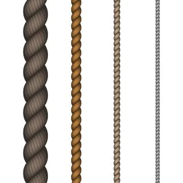 Vector modern rope set on white background Illustrazione stock