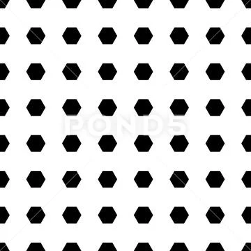Vector Modern Seamless Geometry Pattern Hexagon, Black and White