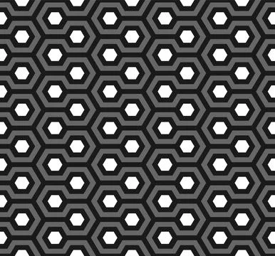 Vector modern seamless geometry pattern hexagon black and white background Stock Illustration