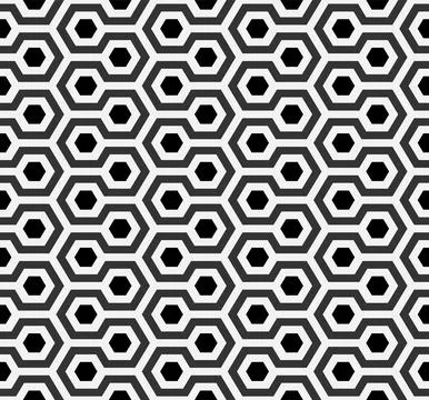 Vector modern seamless geometry pattern hexagon black and white background Illustrazione stock