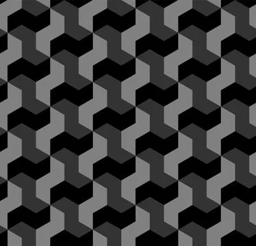 Vector modern seamless geometry pattern hexagon black and white background Stock Illustration