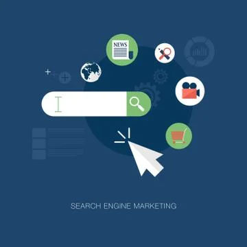 Vector modern search engine marketing concept illustration Stock Illustration