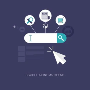 Vector modern search engine marketing concept illustration Stock Illustration
