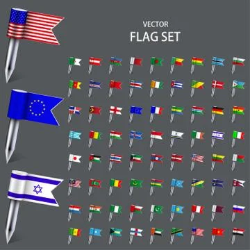 Vector modern set  flags of the world 스톡 일러스트