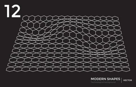 Vector modern shape technological background 库存插图