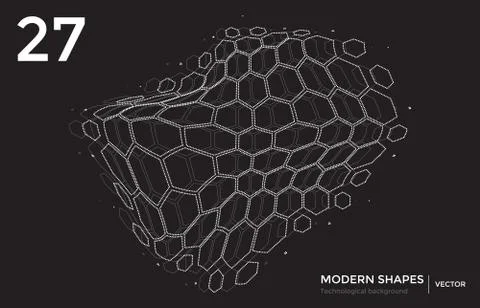 Vector modern shape technological background 库存插图