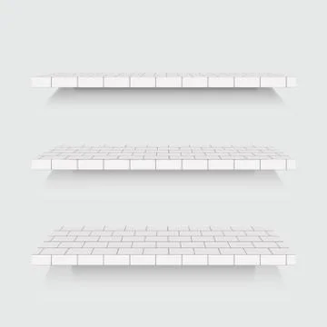Vector modern  shelfs set on gray Stock-Illustration
