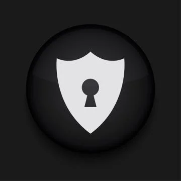Vector modern shield black circle icon イラスト素材