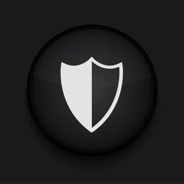 Vector modern shield black circle icon イラスト素材