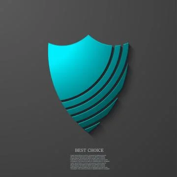 Vector modern shield icon on gray background Stock Illustration