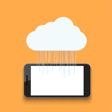 Vector modern smartphone with binary code background Stock Illustration